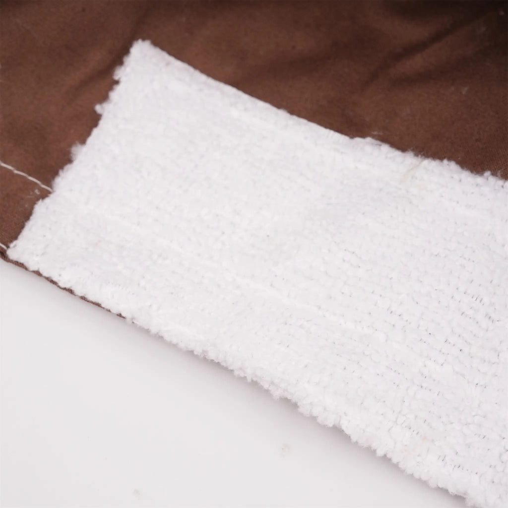 A close-up of white textured sweatband.