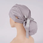 Solid Gray Ponytail Scrub Cap