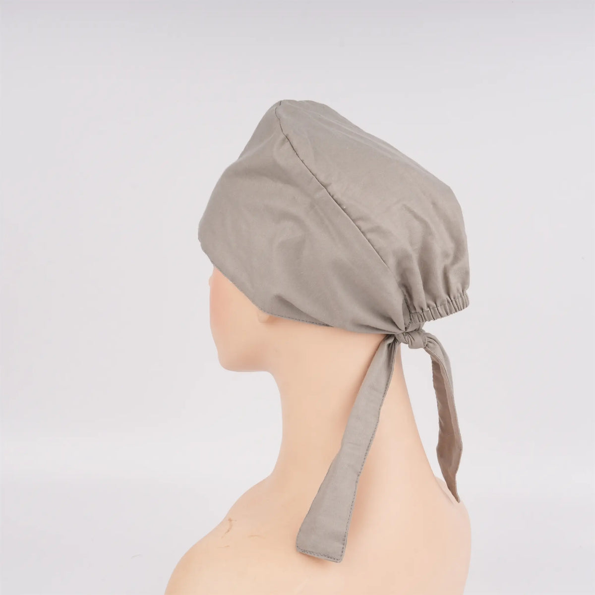 Solid Gray Tie Back Scrub Cap