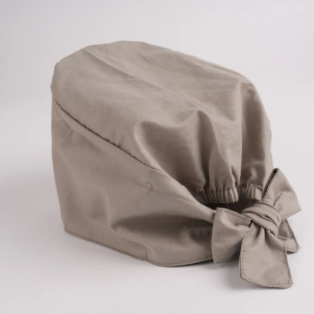 Solid Gray Tie Back Scrub Cap