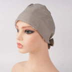 Solid Gray Tie Back Scrub Cap