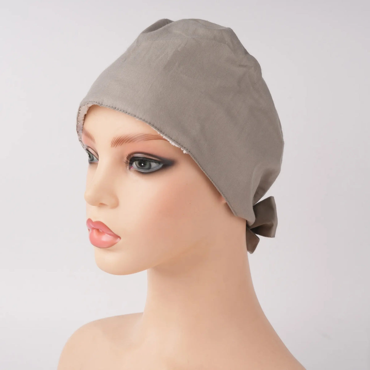 Solid Gray Tie Back Scrub Cap