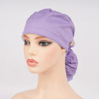 Solid Light Purple Ponytail Scrub Cap