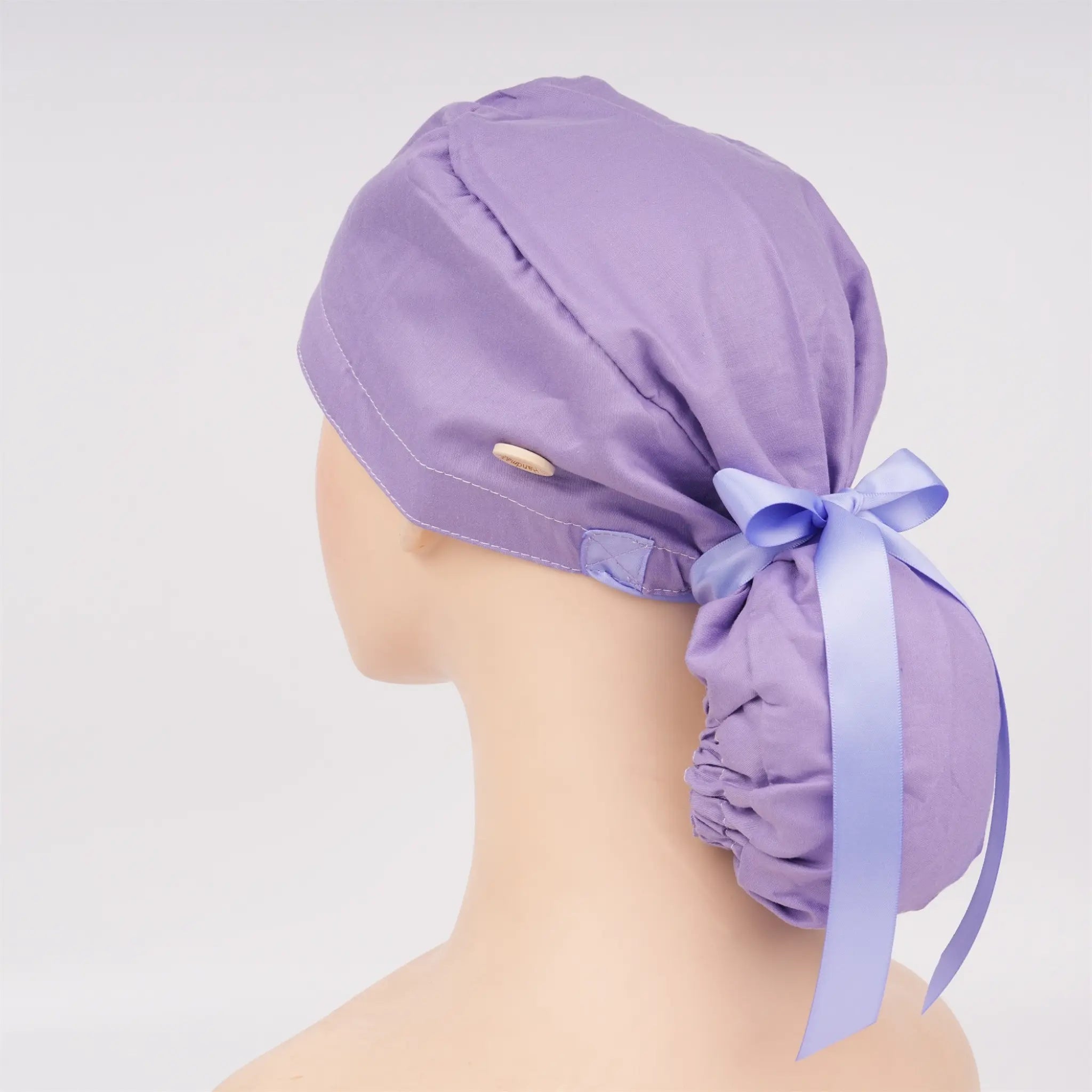 Solid Light Purple Ponytail Scrub Cap