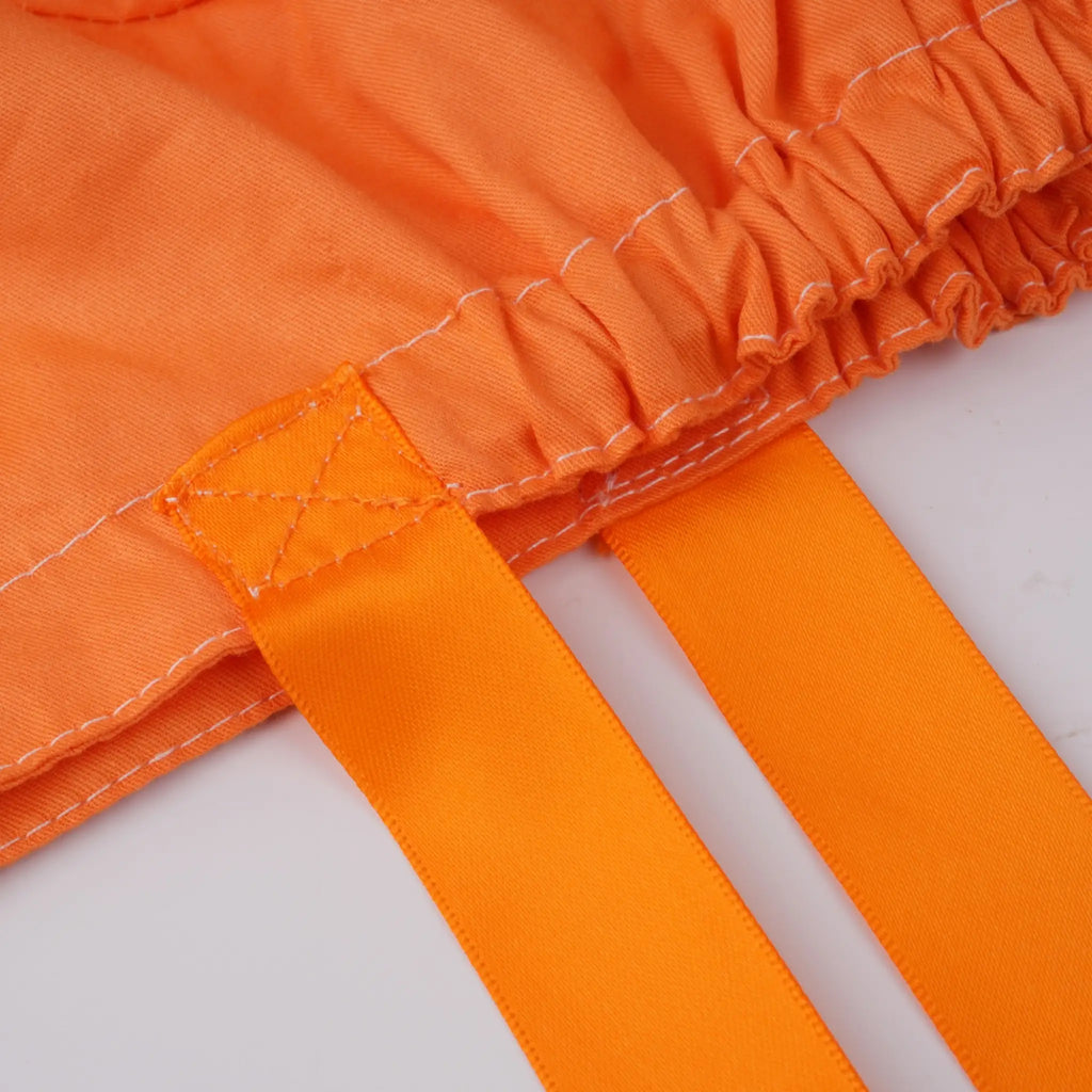 Solid Orange Ponytail Scrub Cap