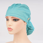 Solid Teal Ponytail Scrub Cap