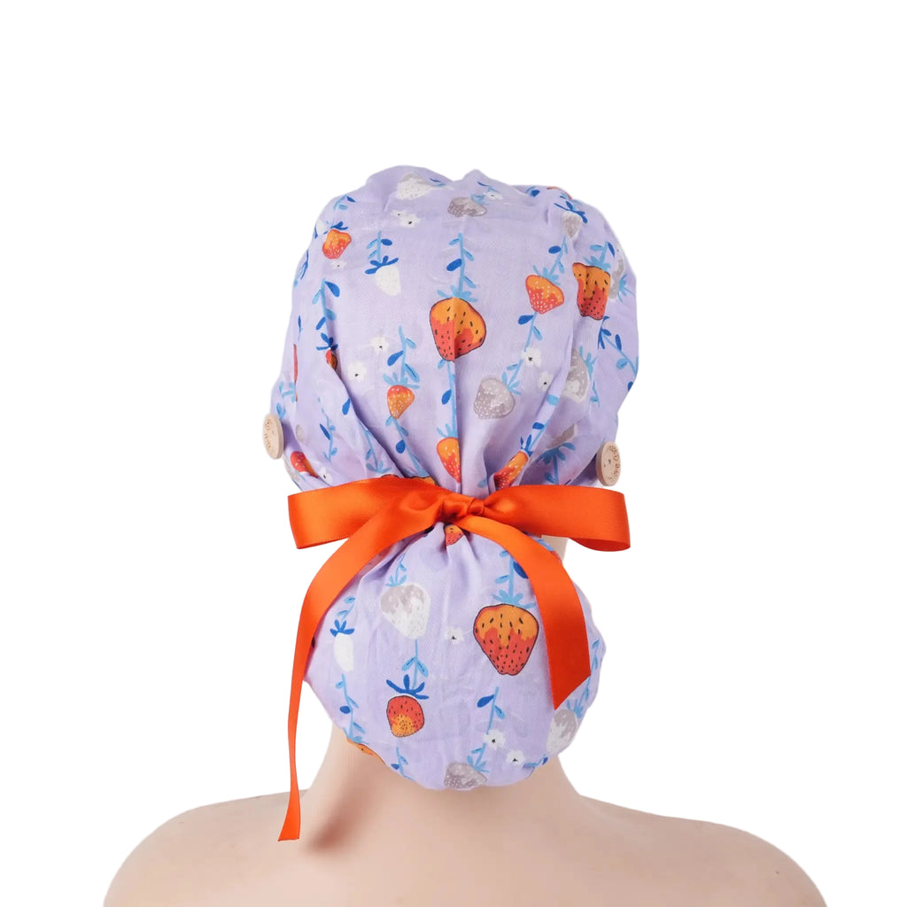 Strawberry Ponytail Scrub Cap