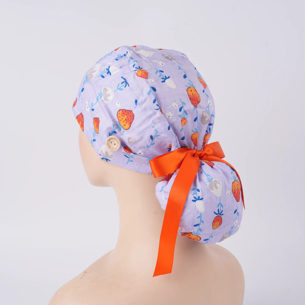 Strawberry Ponytail Scrub Cap