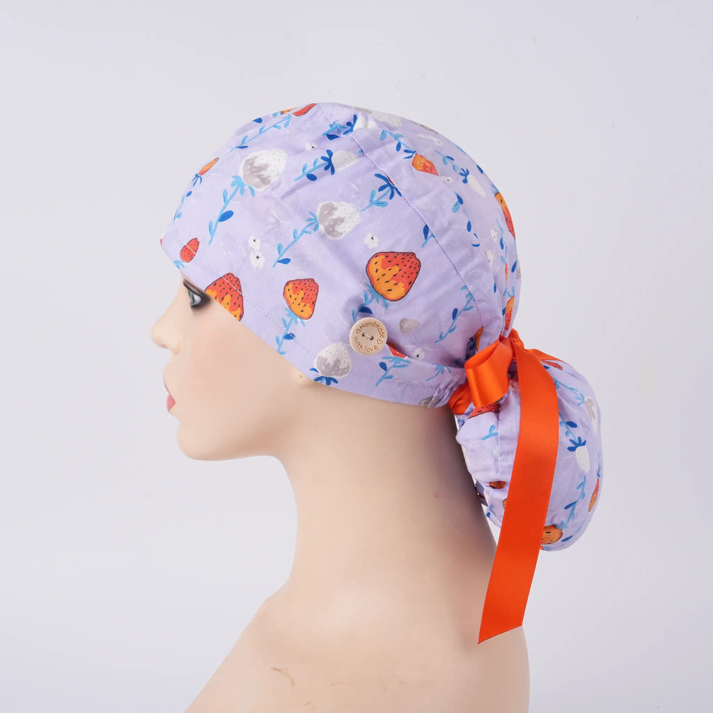 Strawberry Ponytail Scrub Cap