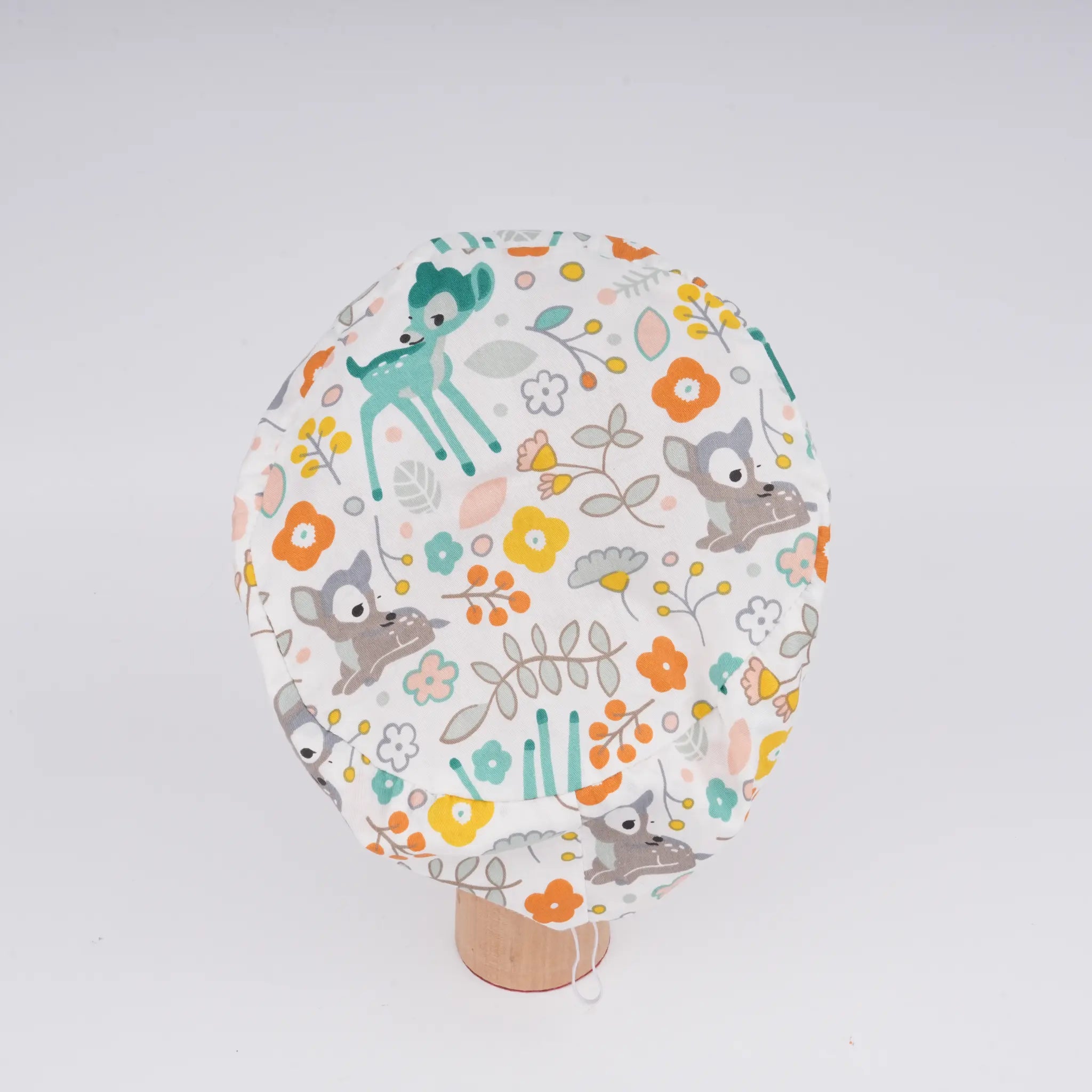 Sika Deer & Flowers Euro Scrub Cap
