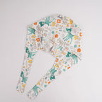 Sika Deer & Flowers Tie Back Scrub Cap