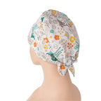 Sika Deer & Flowers Tie Back Scrub Cap