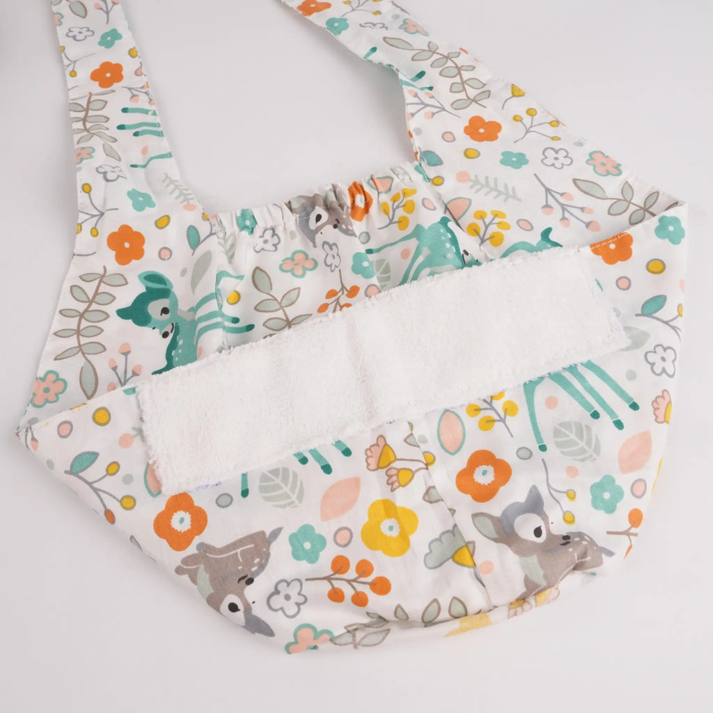 Sika Deer & Flowers Tie Back Scrub Cap