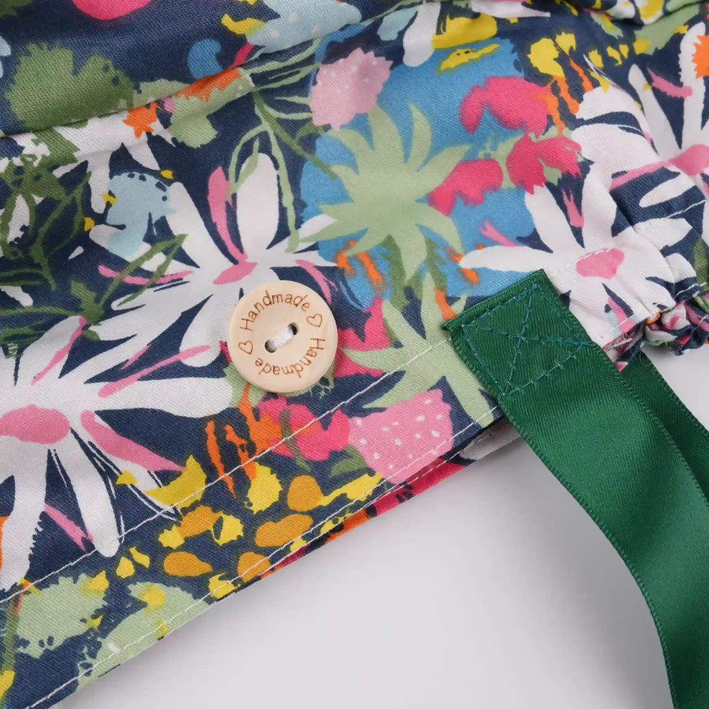 Colorful Florals Ponytail Scrub Cap
