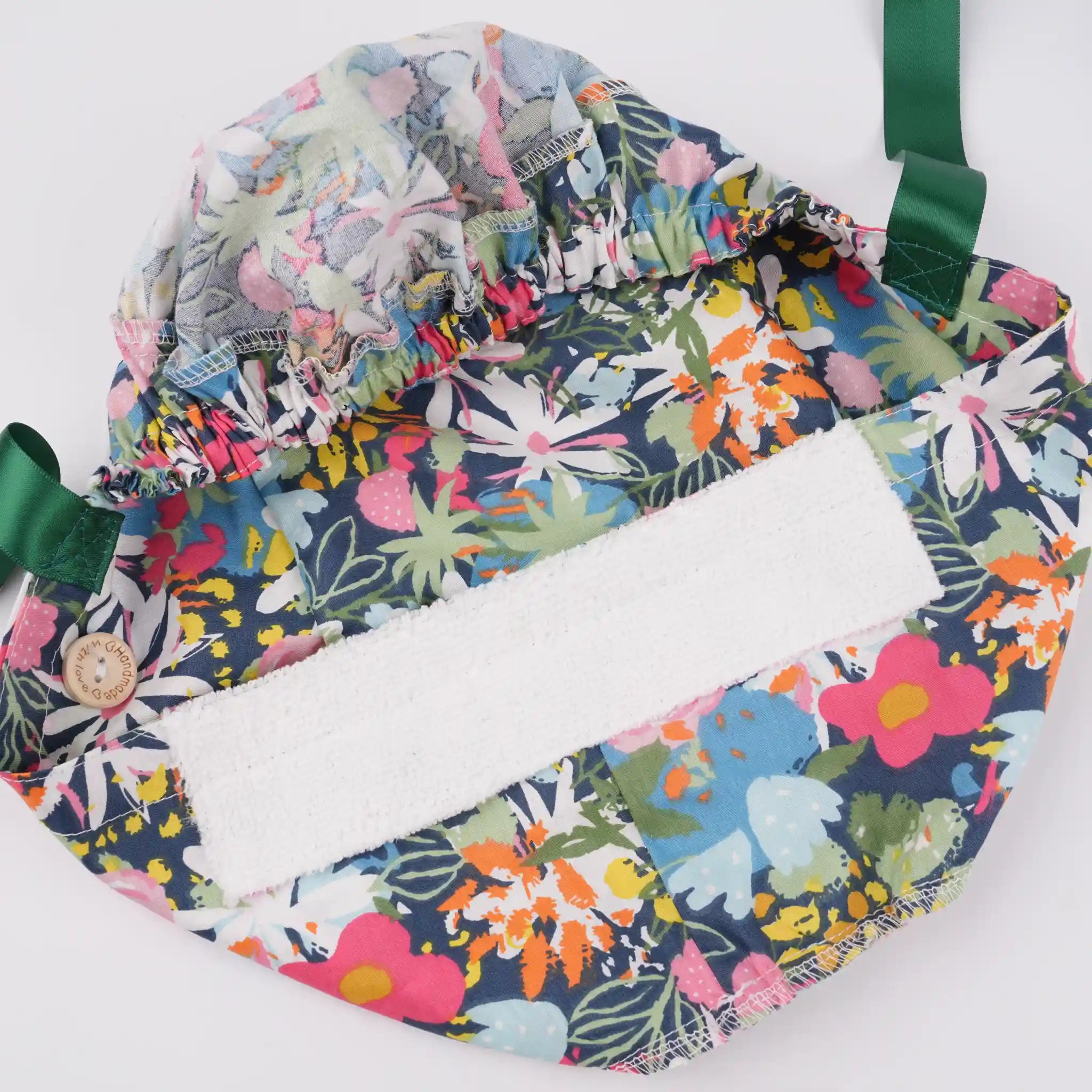 Colorful Florals Ponytail Scrub Cap