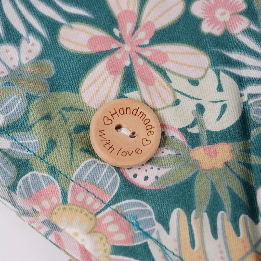Tropical Flowers Ponytail Scrub Cap