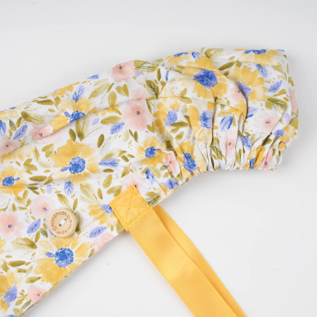 Watercolor Sunflower Ponytail Scrub Cap