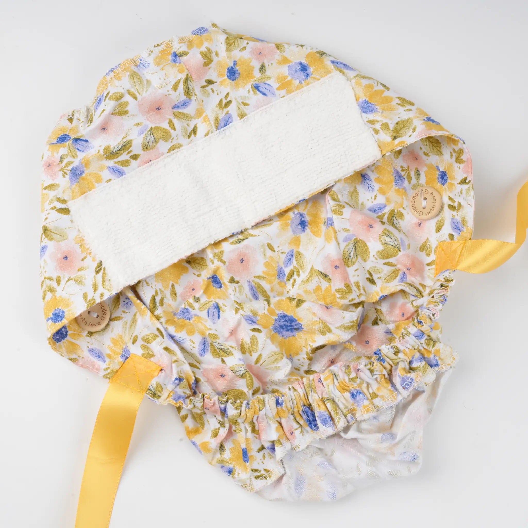 Watercolor Sunflower Ponytail Scrub Cap