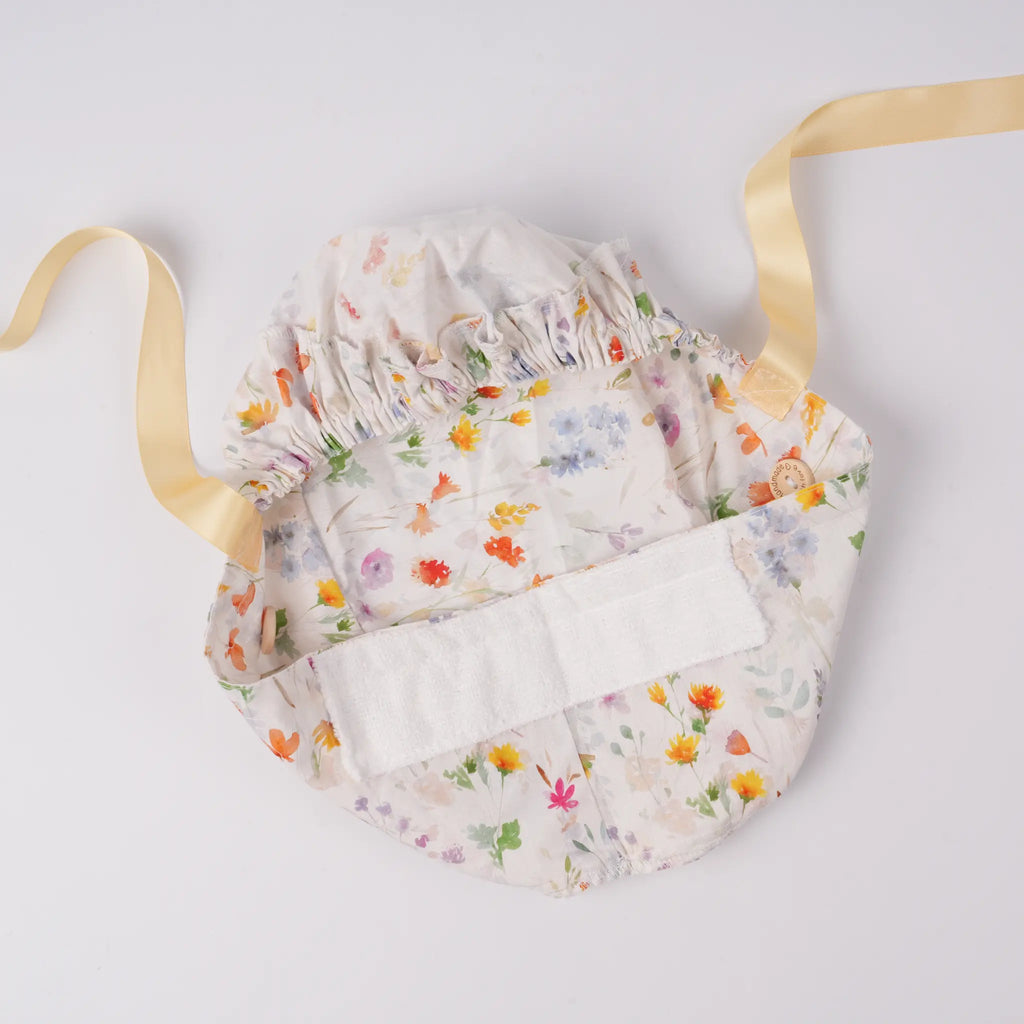 Watercolor Wildflower Ponytail Scrub Cap