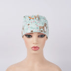 Woodland Animals Ponytail Scrub Cap