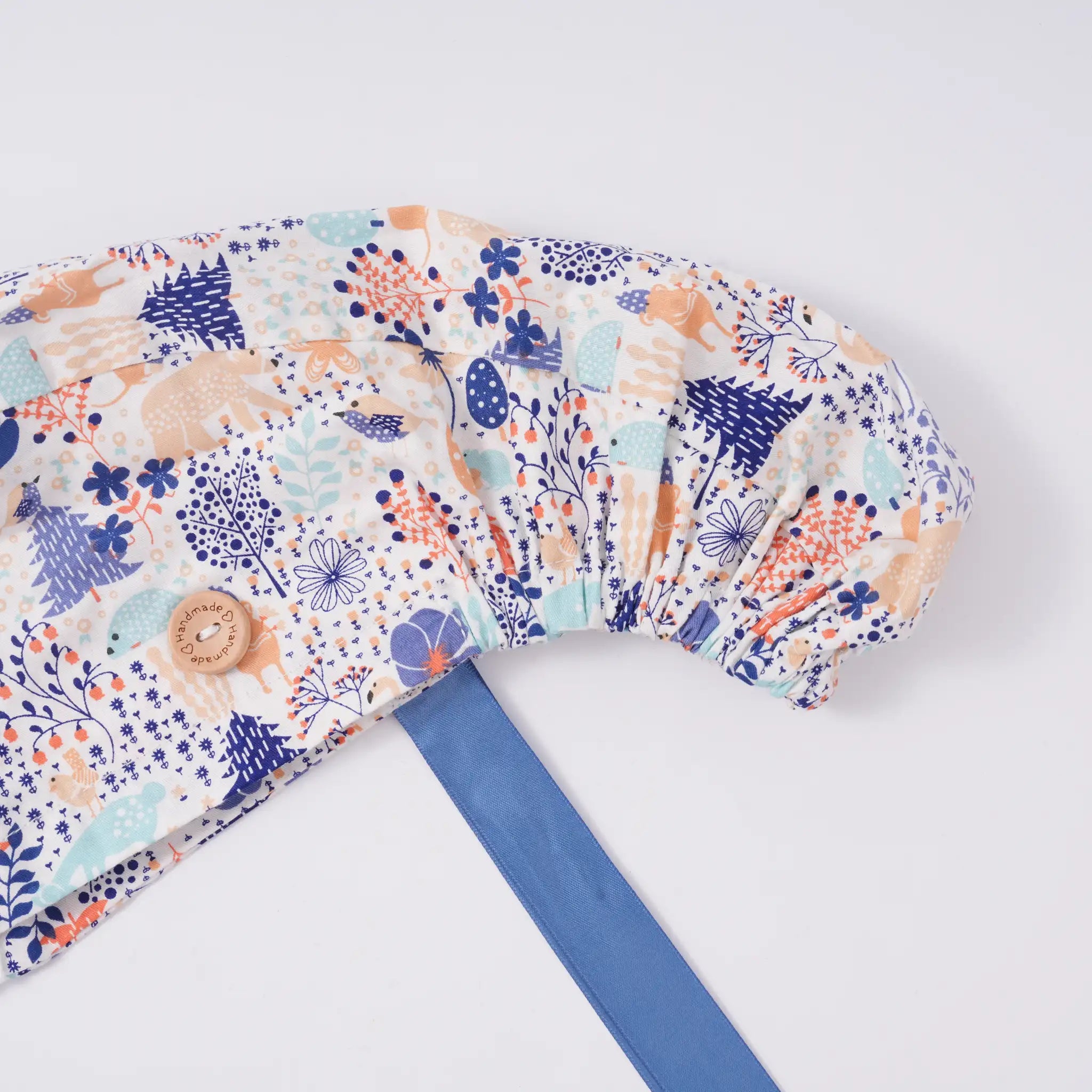 Blue Woodland Ponytail Scrub Cap