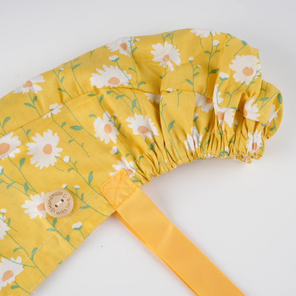 Yellow Daisy Ponytail Scrub Cap