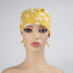 Yellow Daisy Ponytail Scrub Cap