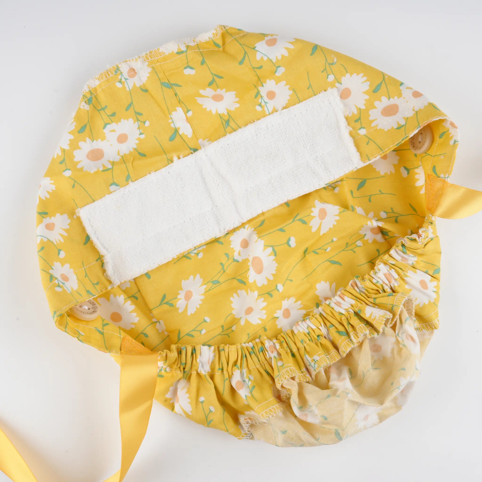 Yellow Daisy Ponytail Scrub Cap