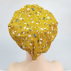 Yellow Floral Bouffant Scrub Cap