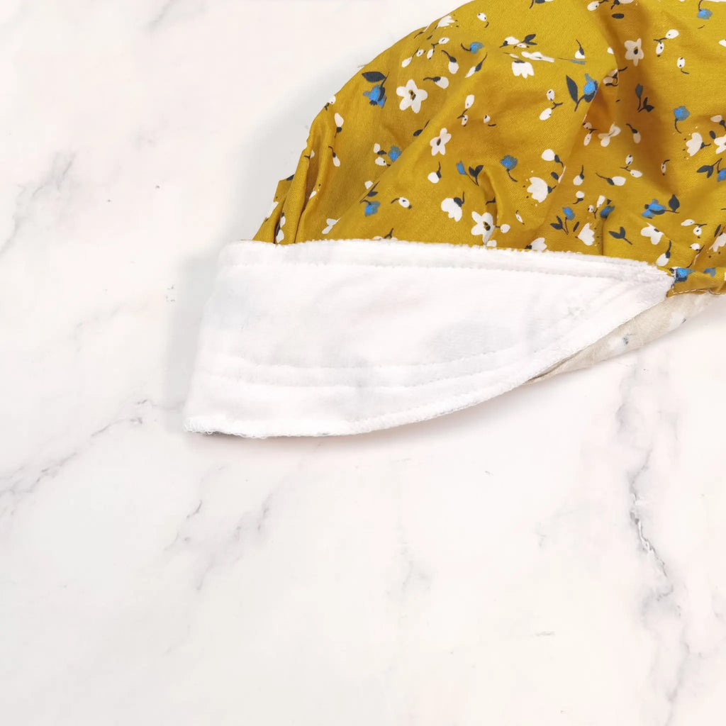 Yellow Floral Bouffant Scrub Cap