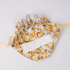 Yellow Floral Ponytail Scrub Cap
