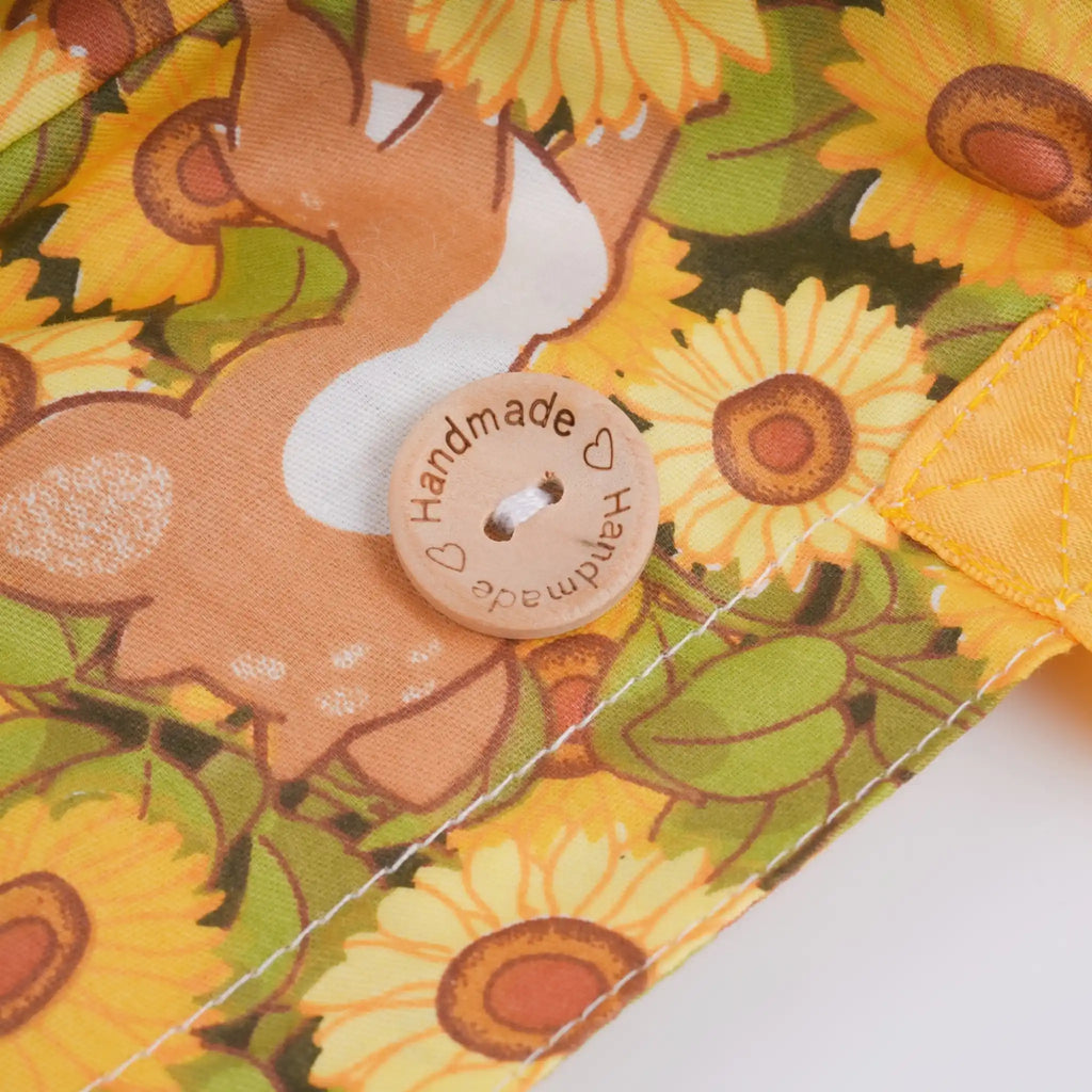 Yellow Sunflower & Deer Ponytail Scrub Cap
