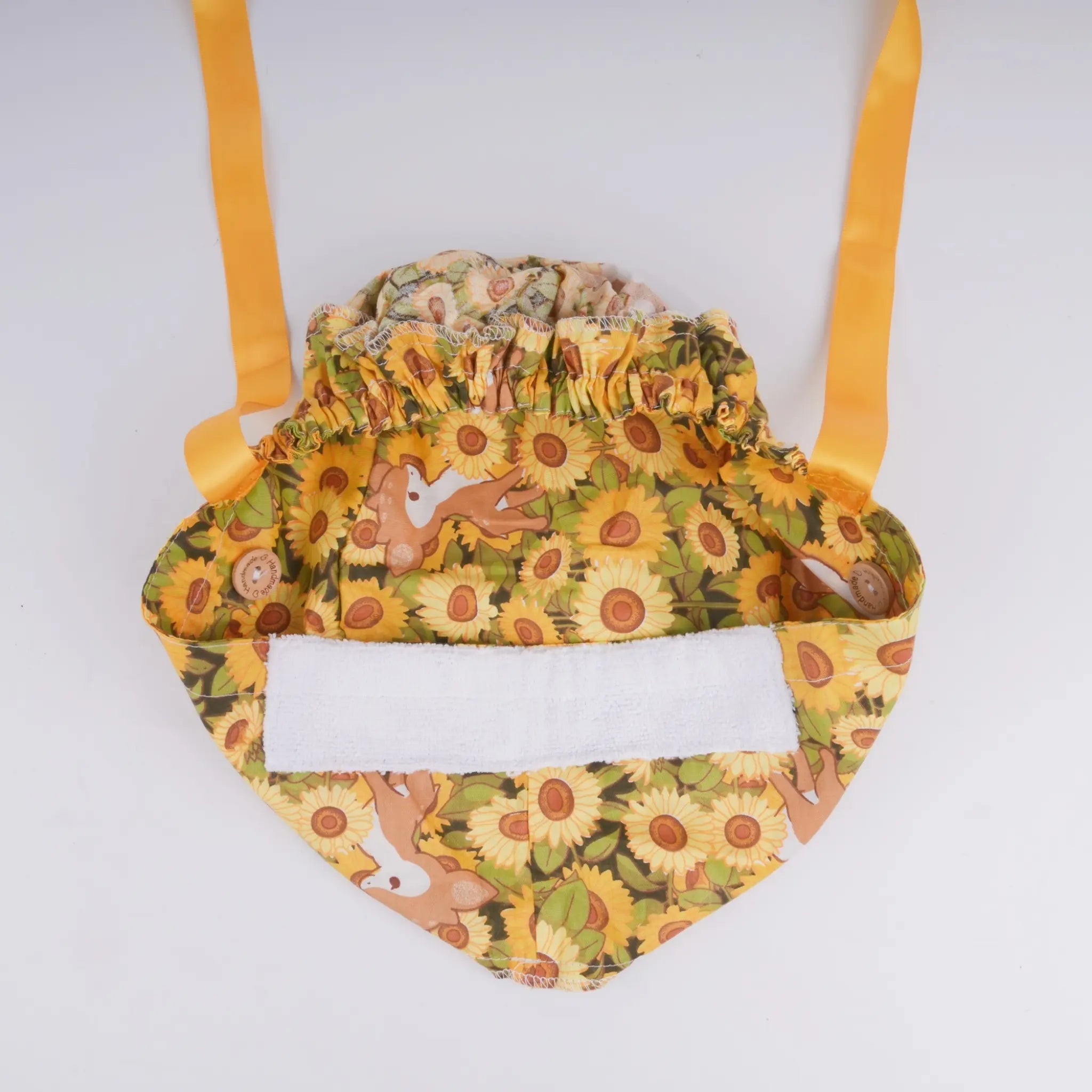 Yellow Sunflower & Deer Ponytail Scrub Cap